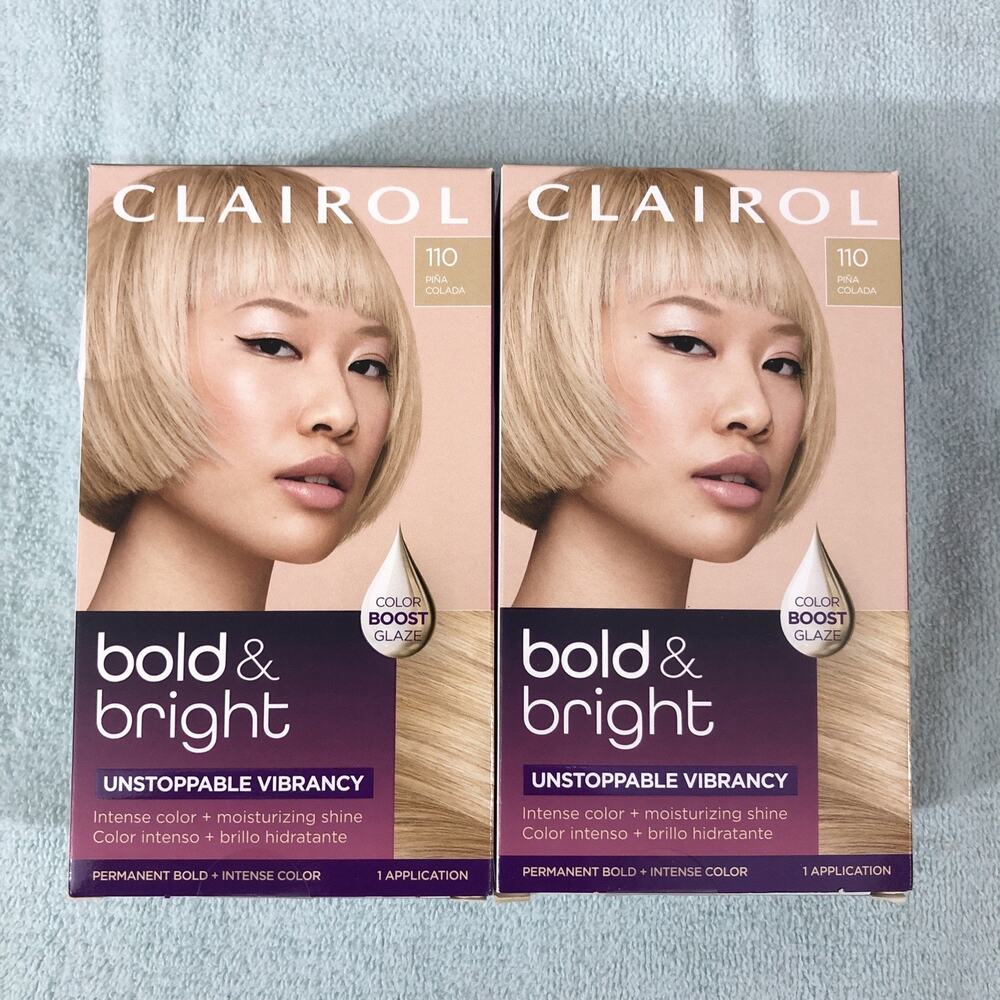 2 PACK ~ CLAIROL Bold & Bright Permanent Hair Dye, 110 Piña Colada Hair Color